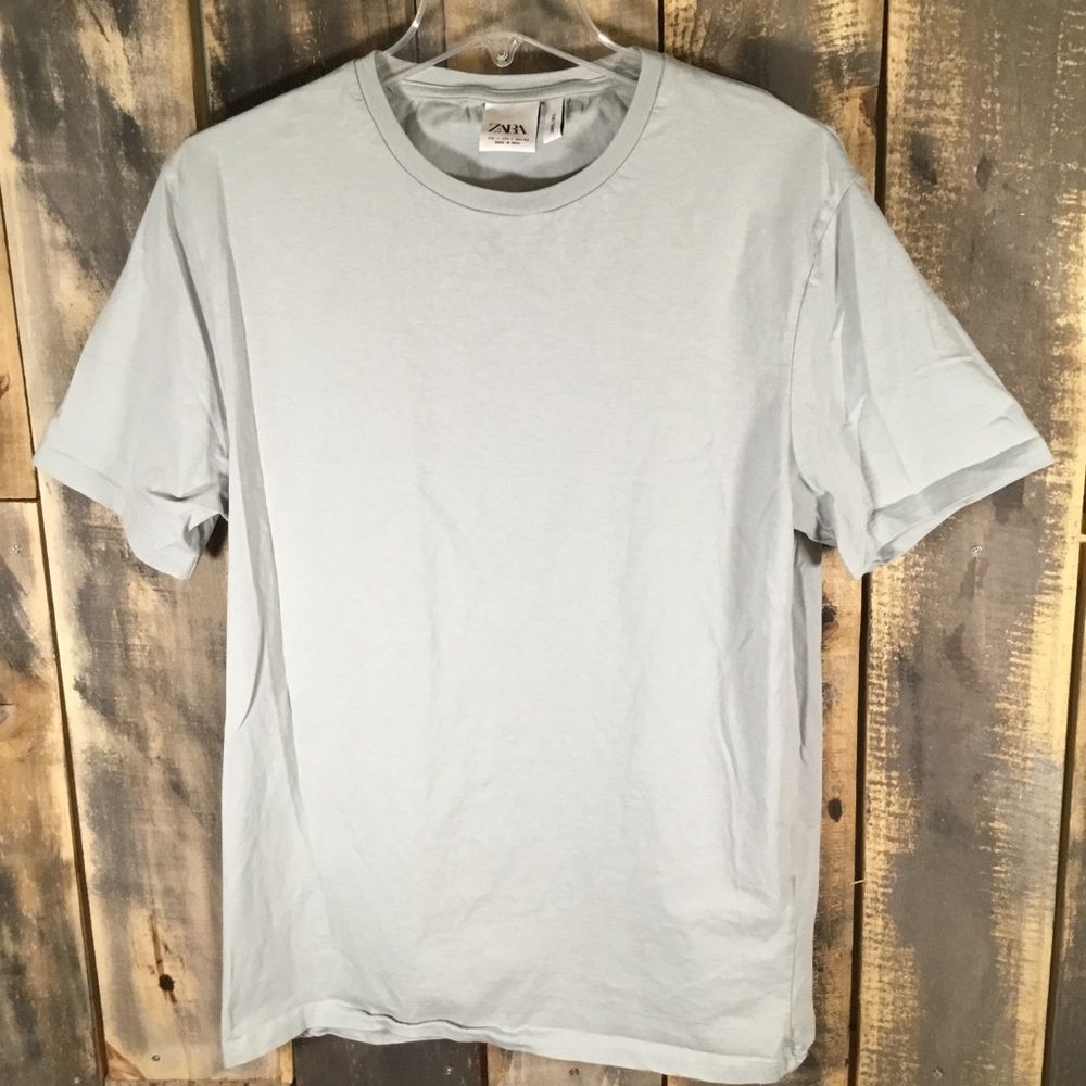 Zara “The T-Shirt” unisex light grey/green tee size large